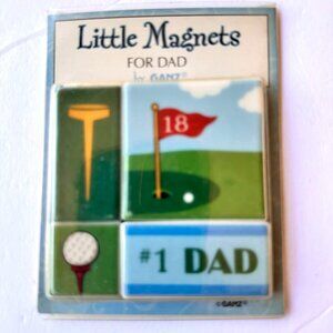 VTG Ganz Little Magnets For Dad Fathers Day Golf 4 Piece Ceramic New in Package